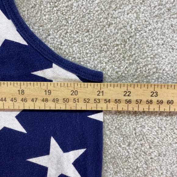 Levi's Tank Top Womens XL Blue White Star Print Scoop Neck Pocket Sleeveless - Picture 4 of 10